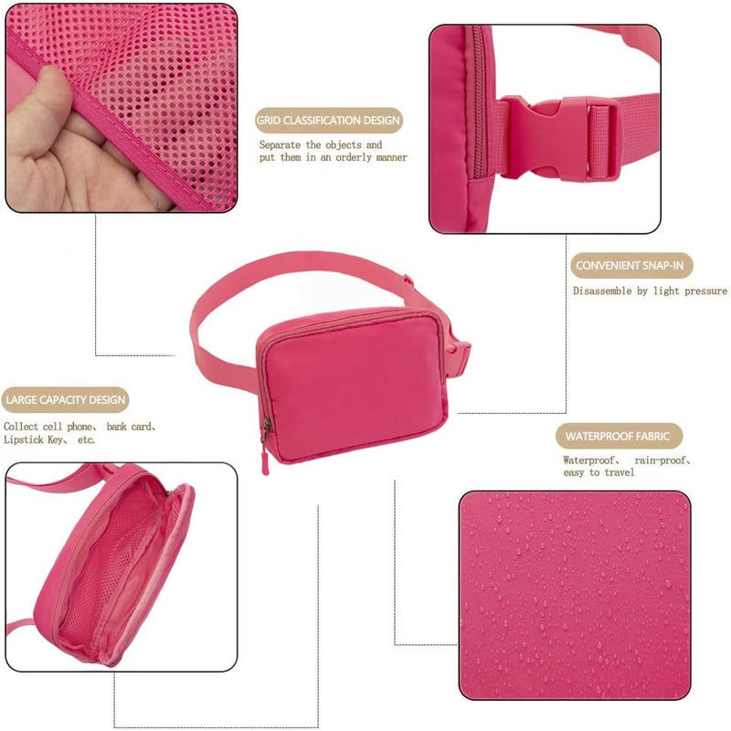 WITROMAN Belt bag Fanny pack crossbody bags for women Everywhere belt bag (ROSY) - Image 3